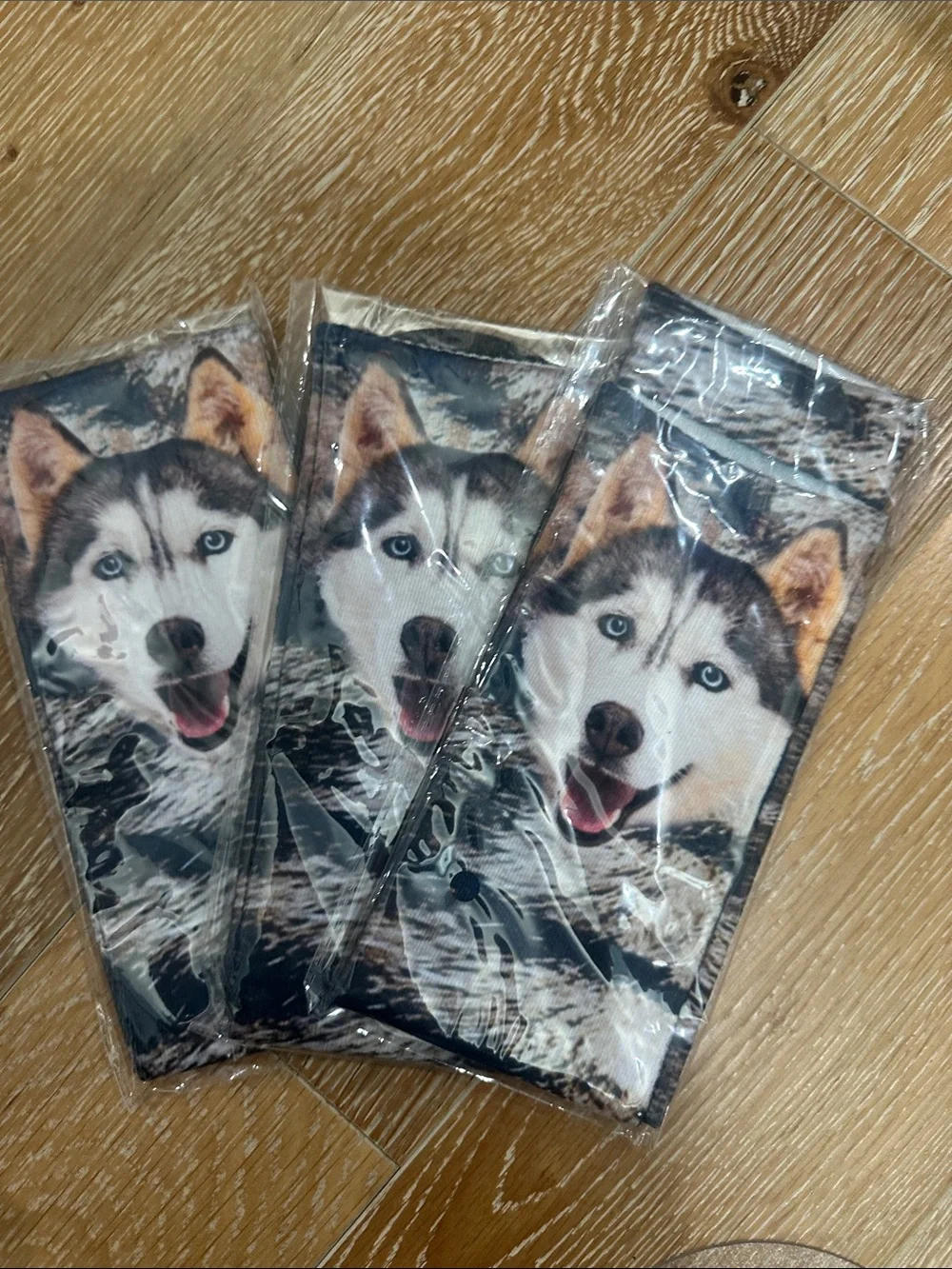 Husky Print Dog Sock bundle (3 pairs)  - Blue/Black